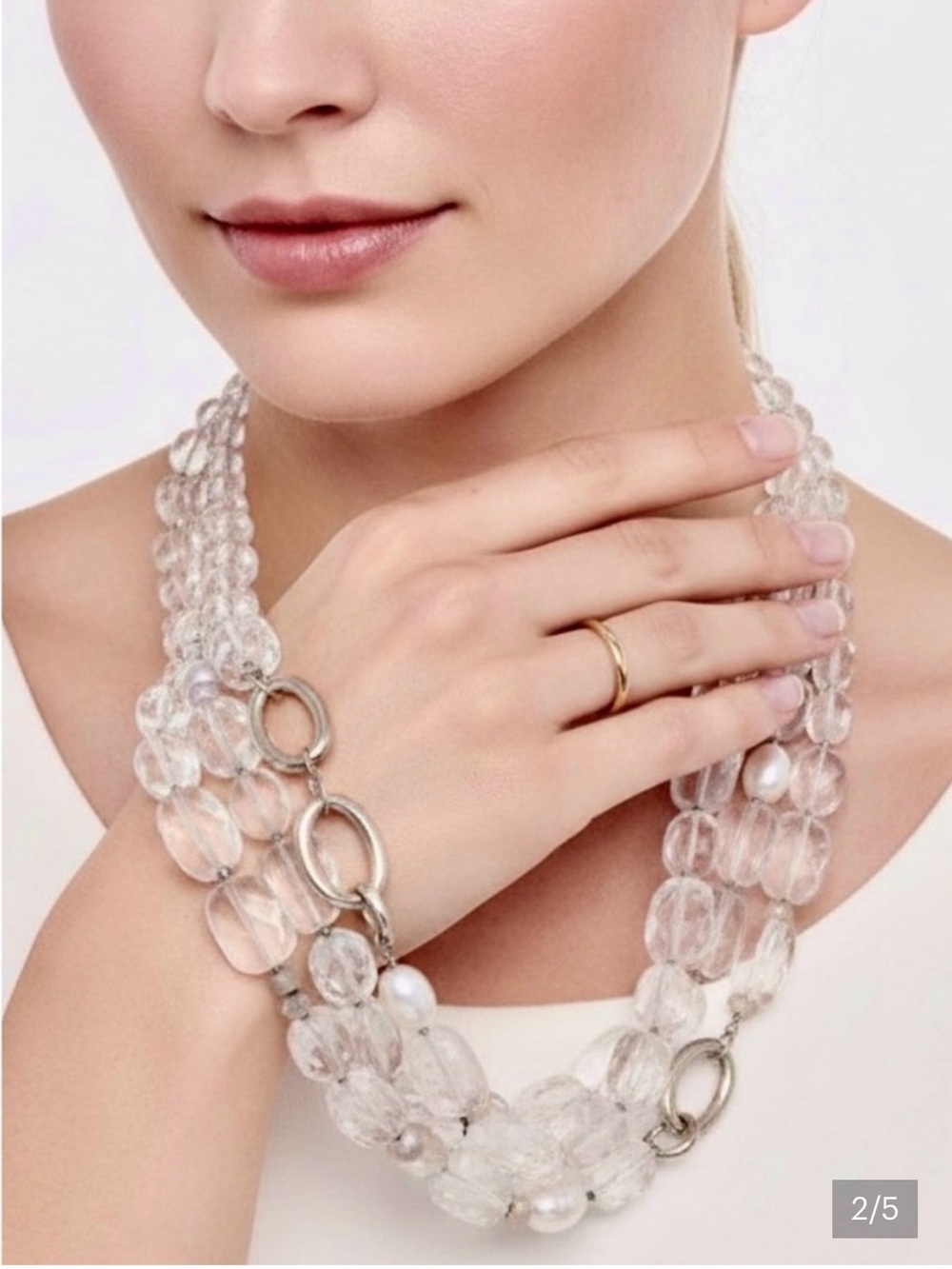 196 White Heat Silpada sterling silver retired quartz pearl strand